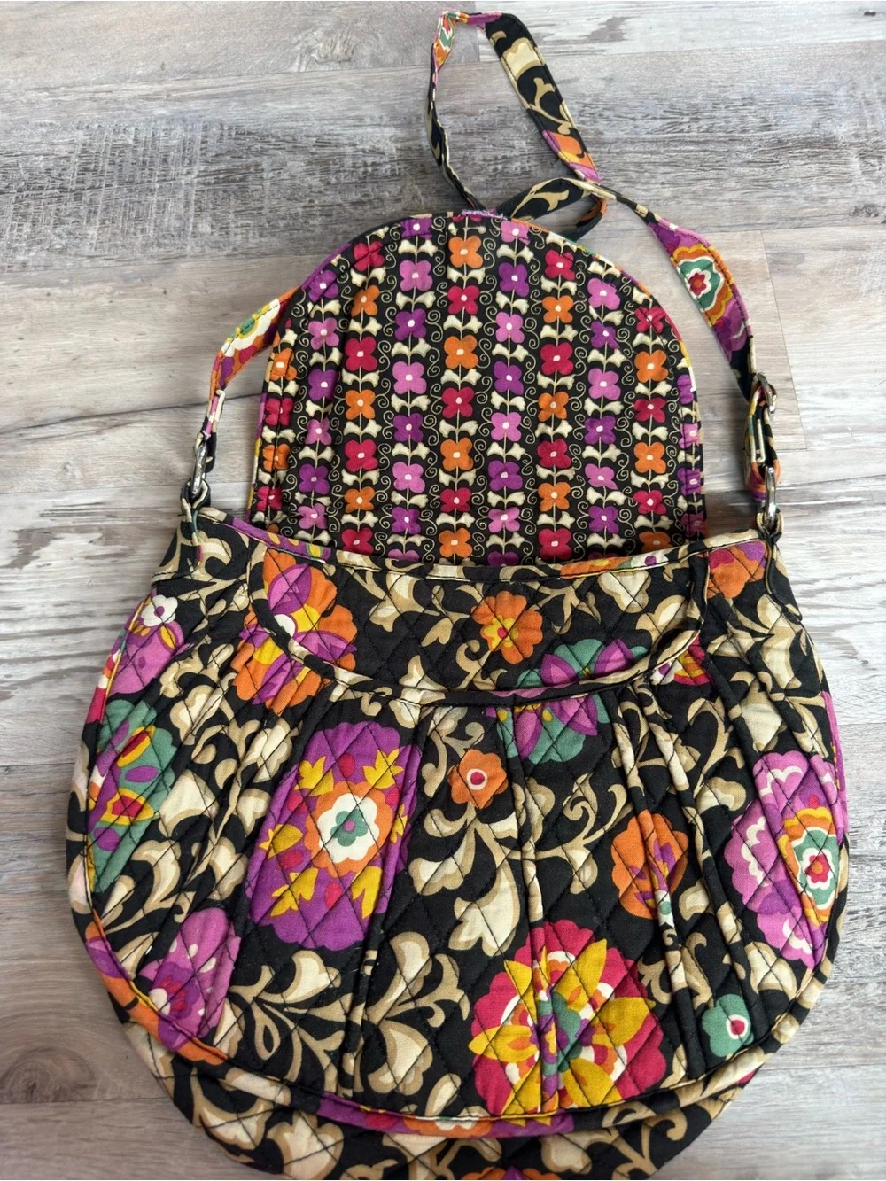 Vera Bradley The Frannie Quilted Crossbody In Retired Pattern Suzani